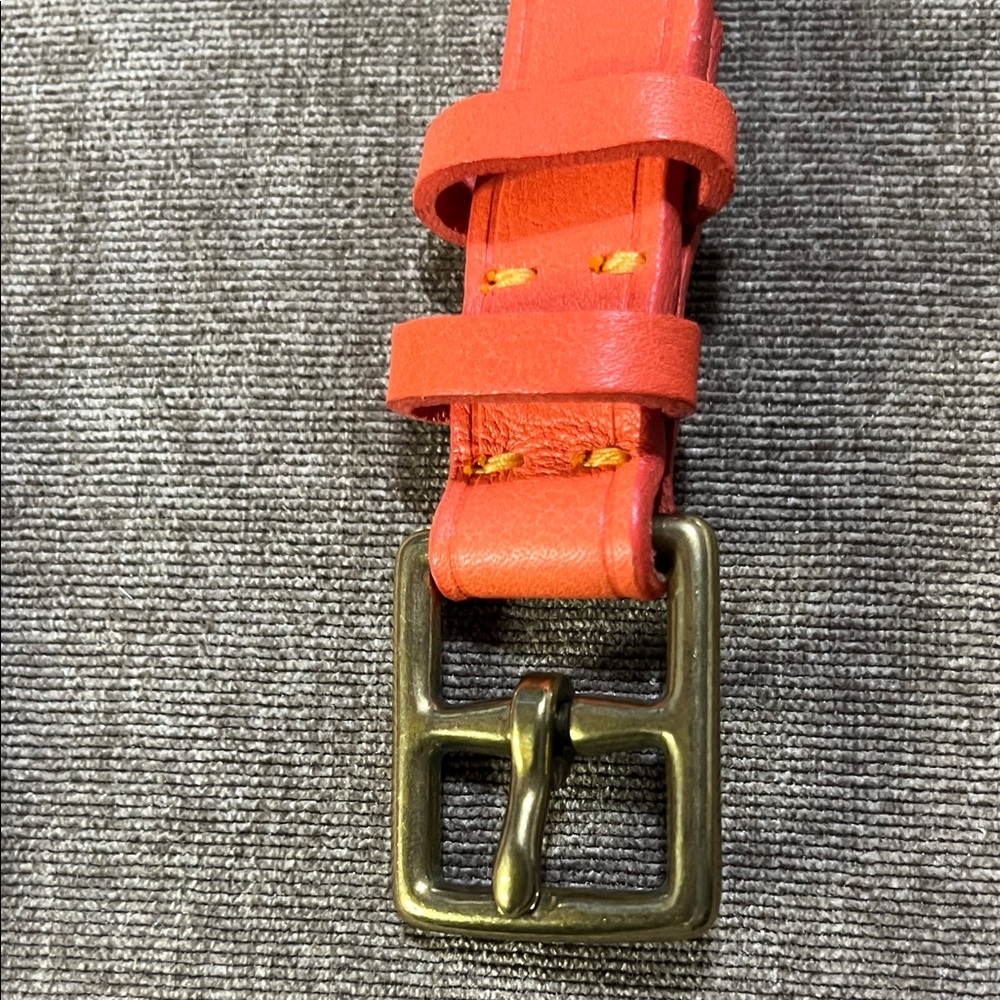 J. Crew orange/tangerine belt, size small. - Picture 3 of 9